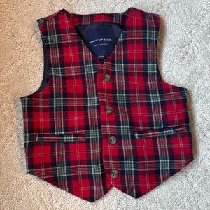 Plaid button down vest